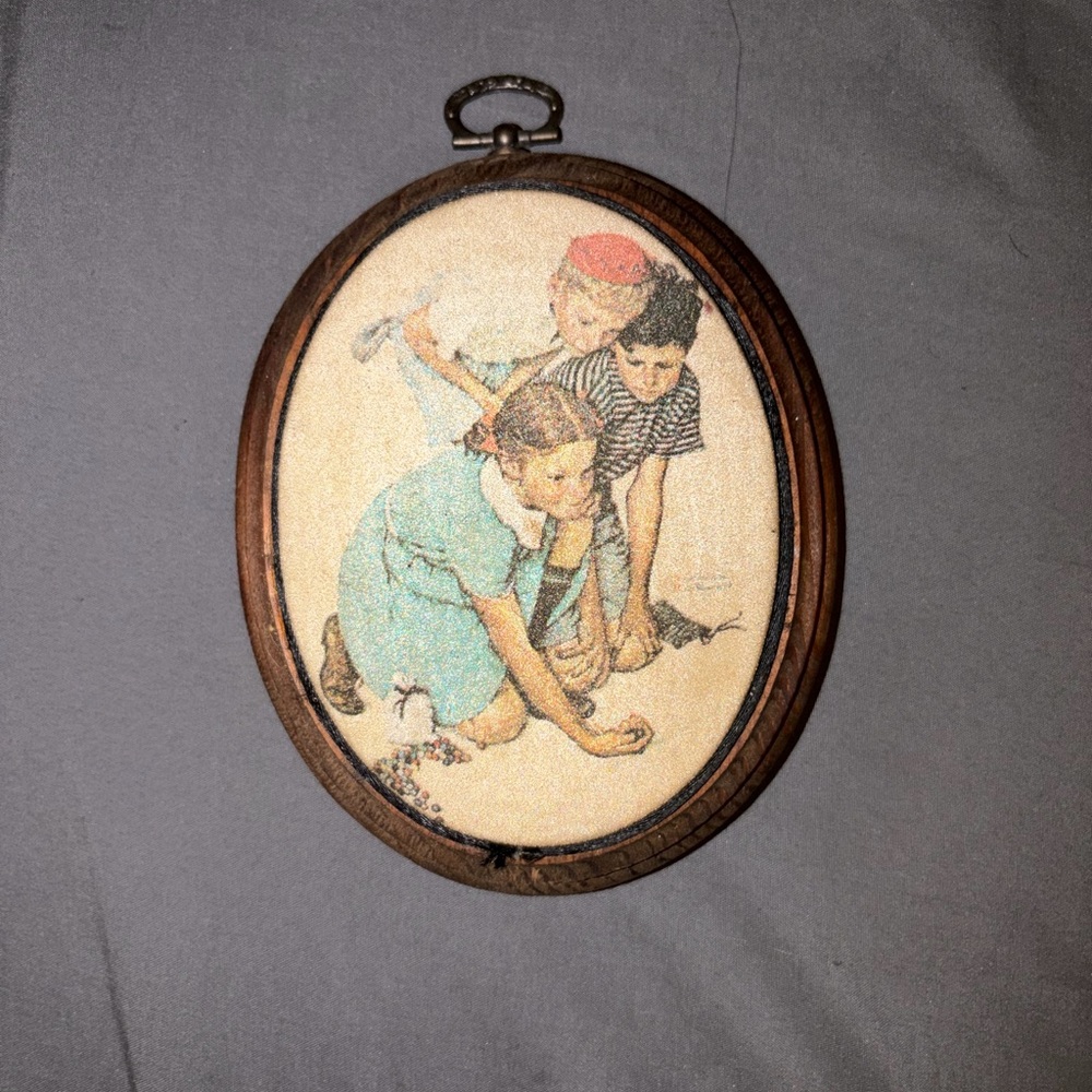 RARE: Norman Rockwell Wall Art Solid Wood Wall Hanging Vintage Plaque